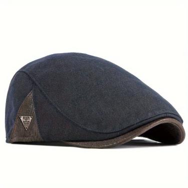 Imagem de Boina De Outono Masculino Retro Ivy Estilo Gatsby Ajustável E Elegante Azul-marinho