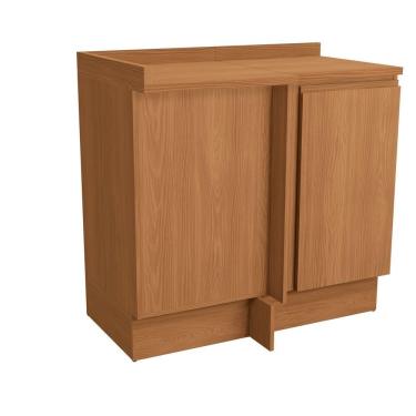 Imagem de Balcão De Canto 1 Porta 980mm Com Tampo De Madeira Canela