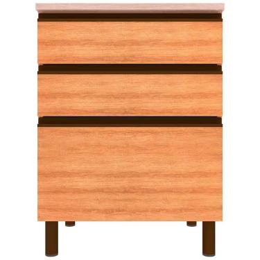 Imagem de Balcão Bartira Cristal Mdp 15mm Com 3 Gavetas Lâmina Mel