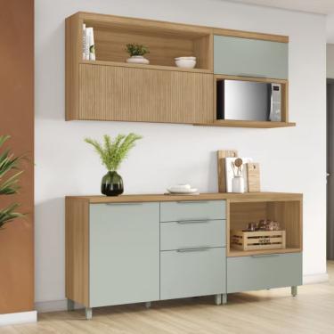 Imagem de Cozinha Completa Marquesa Em Mdf 190cm Nesher Verde Nature
