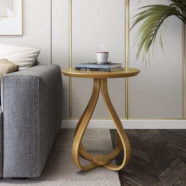 Imagem de Mesa De Apoio Lateral 50cm X 50cm X 70cm Rubi Amadeirado Mel