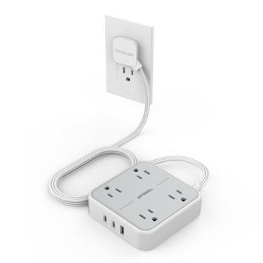 Imagem de Protetor de sobretensão Power Strip TESSAN de 1,5 m com 4 tomadas USB