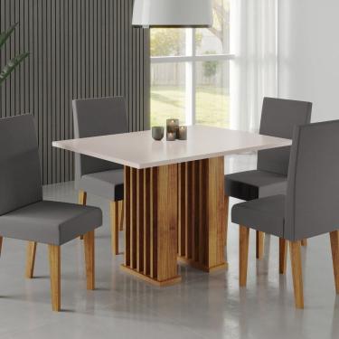 Imagem de Conjunto Sala de Jantar 4 Cadeiras Venus Mel/ Blonde/ Cinza