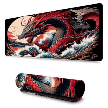 Imagem de Mouse Pad Gamer Profissional Confortável Antiderrapante Escritório e Games Dragão do Mar 90x40cm