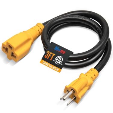 Imagem de MECMO Cabo Adaptador De Energia Residencial 3 Pés E 15 Amperes Para 20 Ca 12 Awg, [4 Em 1] Nema 5-15P 5-15R, 5-20R, 6-15R, 6-20R Lâmina T, A 125 V 250 V, Extensão