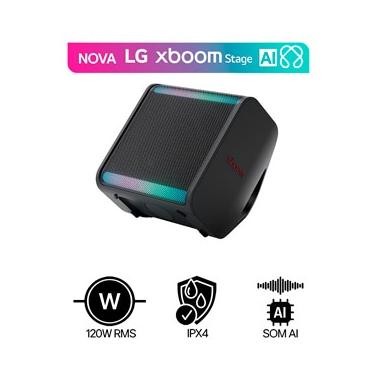 Imagem de LG xboom Stage301 | Caixa de Som Bluetooth | Som AI | 120W RMS | 12 Horas de Bateria | IPX4 | Iluminação de Festa e LED Informativo - STAGE301