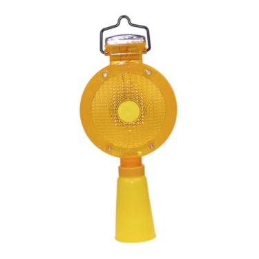 Imagem de Deevoka Lâmpada de advertência LED de segurança com luz piscante, alimentada por energia solar, para construção de estradas industriais, veículos de, Amarelo