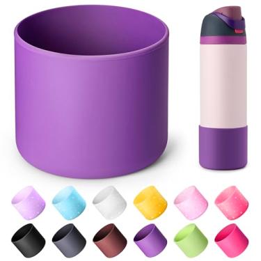 Imagem de Diumepo Bota de silicone para garrafa de água Owala 680 g, capa protetora antiderrapante para garrafa de água de aço inoxidável Owala Twist & FreeSip & Flip, base inferior de bota para Owala (Roxo)