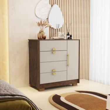 Imagem de Cômoda Sapateira 4 Gavetas Paraguai Imbuia Fendi - CASA H