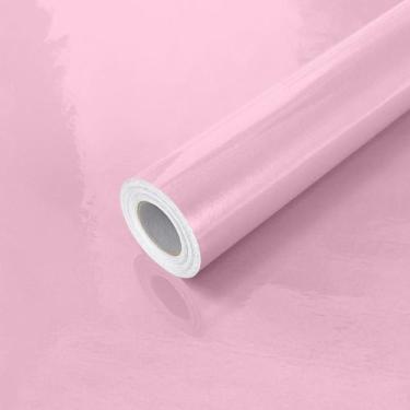 Imagem de Kit 10 Metros de Papel de Parede Lavavel Alto Brilho Rosa Unico - Open