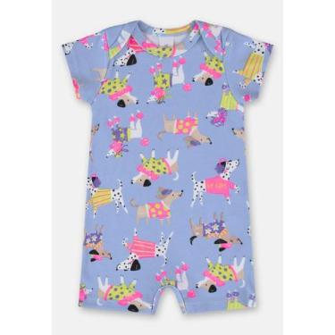 Imagem de Macaquinho Estampado para Bebê Menina Up Baby, Azul, RN