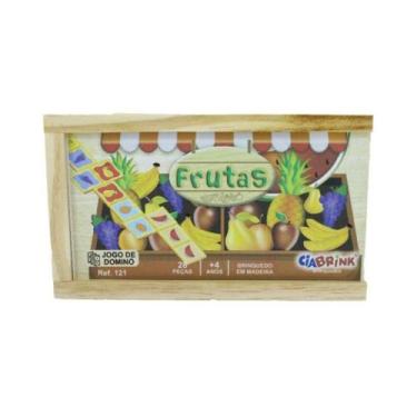 Imagem de Jogo de Dominó Frutas Caixa em Madeira - Ciabrink