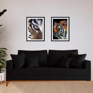 Imagem de Sofá Living Beny 1,80m. Estofado em linho. - Leonardi, Preto