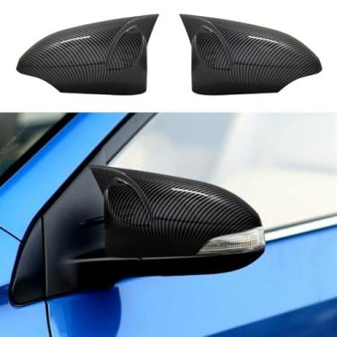 Imagem de Blazeray Estilo de carro ABS porta boi buzina espelho retrovisor tampa tampas guarnição exterior decoração acessórios para Toyota Corolla 2014-2019, não adequado para 2019 Corolla Hatchback (fibra de