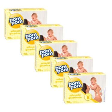 Imagem de Kit 5 Sabonete em Barra Pom Pom Glicerina 70g
