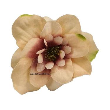 Imagem de KIT 06 Argola Porta Guardanapo Anel Flor Magnólia Caramelo Floral Mesa