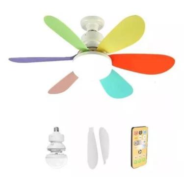 Imagem de Super Ventilador Teto Lâmpada Led Controle Potente Cores - Sweet Home 