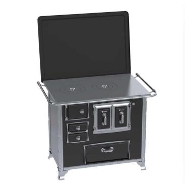 Imagem de Fogão A Lenha N° 02 Sec Xviii Gii Preto Gab. Chapa Ferro Fundido Saída Direita C/ Tampa - Venax