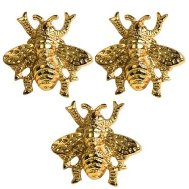 Imagem de Puxador de armário de abelha de mel de latão brilhante – Puxador de gaveta dourado para cômoda, cozinha, guarda-roupa e móveis | Alça decorativa de estilo vintage para decoração de casa DIY (conjunto