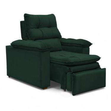 Imagem de Poltrona do Papai Reclinável Retrátil Bonari Veludo Verde - Loja Sheep