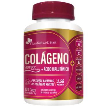 Imagem de Colágeno Verisol com Ácido Hialurônico 120 cápsulas - Flora Nativa - F