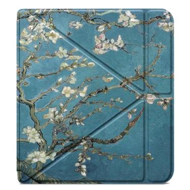 Imagem de HEISHAYU Capa para eReader Kobo Libra Color (2024)/Kobo Libra 2 (2021) de 7 polegadas, capa de TPU com despertar/hibernar automaticamente, Z-Flower