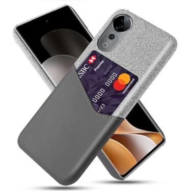 Imagem de Capa para Vivo S19 PRO 5G,Anti-deslizamento,Proteção contra quedas de 360°,Resistência à impressão digital,Tela e caso de couro PU com 1 slot de cartão atrás-Gray