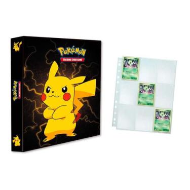 Imagem de Álbum Pasta Fichário Pokemon com 10 Folhas YES 9 Bolsos Pikachu Capa D