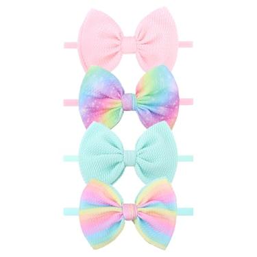 Imagem de Lanmerry Arcos de cabelo arco-íris para meninas, acessórios de cabelo sonhadores, verde-menta, faixas de cabelo para recém-nascidos, bebês, acessórios para faixas de cabelo