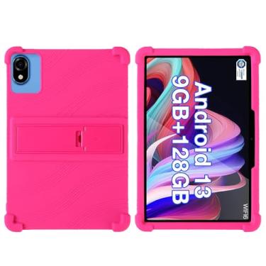 Imagem de Capa de silicone para Callsky-Tab 10,1 polegadas Android tablet, capa adequada para crianças para Callsky 25.7 cm suporte ajustável (rosa)