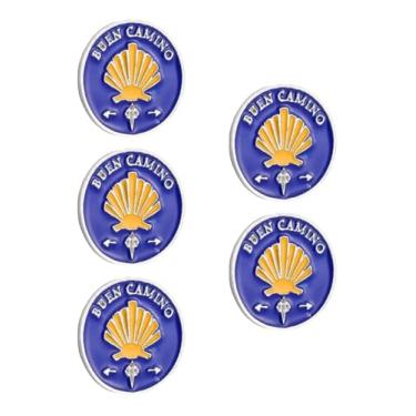 Imagem de Cottvott Broche de lapela de concha de peregrino Camino de Santiago esmaltado - Broche de cruz de St James, emblema de marcador de estrada de concha de vieira, samll, Metal, Sem Pedra Preciosa