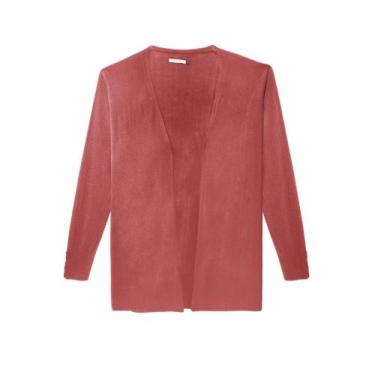 Imagem de Cardigan Alongado Feminino Plus Size Malwee Ref. 90754, Marrom, G3