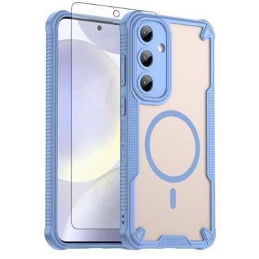 Imagem de Asuwish Capa de celular para Samsung Galaxy S24 Plus S24+ 5G, compatível com Magsafe Magnetic, protetor de tela, traseira fosca translúcida à prova de choque, capa protetora S24plus S 24 + 24+