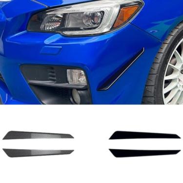 Imagem de Spoiler de faca de vento compatível com WRX STI VA 2015-2021 kit de carroceria lâmina de ar de afinação para-choque dianteiro divisor lateral acessórios para carro (preto brilhante)