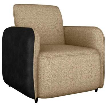 Imagem de Poltrona Decorativa Zuquire 76 cm Linho Vancouver Palha material sinté