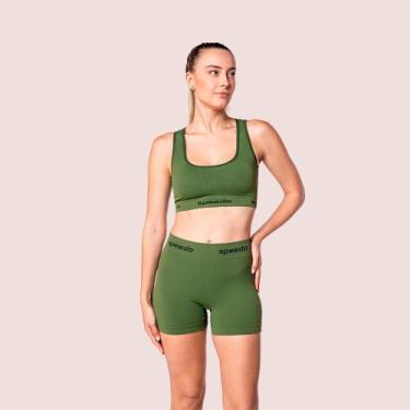Imagem de Shorts Feminino Speedo Treino Canelado Com Elastano, Verde, Oliva, P