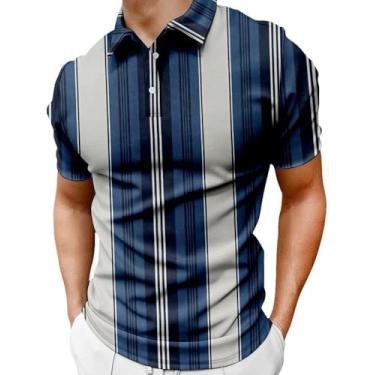 Imagem de Camisas Masculinas De Manga Curta, Camiseta Esportiva Masculina Listras Clássicas Camisa Estampada Verão Casual Camisas De Golfe Havaianas Camisas De Tênis Camisetas Respiráveis Top, XL