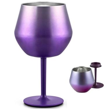 Imagem de Taça Copo Termico 2 em 1 Inox Drink Vinho  Bebida Cocktail Evento Festa Praia Piscina Confraternizaçao Entretenimento