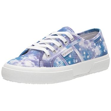 Imagem de Superga Tênis feminino bordado 2750 Print Stars, Azul roxo tie-dye, 6