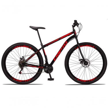 Imagem de Bicicleta Aro 29 Aço Carbono 21v Cripto Freios A Disco Garfo - Preto/vermelho - 17 Preto/vermelho