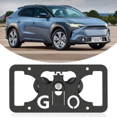 Imagem de Moldura frontal sem furadeira compatível com Subaru Solterra 2023-2024 Suporte de montagem de grade de placa de carro antifurto Capas de etiqueta de carro à prova de ferrugem, acessórios de carro à