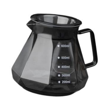 Imagem de IEUDNS Cafeteira de vidro para servir café, chaleira, 20 oz/600ml, gotejador de café resistente ao calor para uso diário, escritório, casa, acampamento, Preto