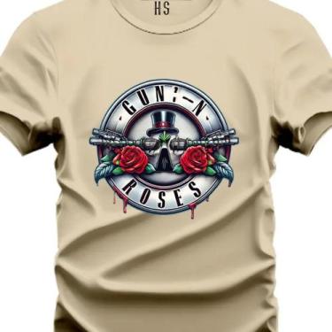 Imagem de Camiseta Personalizada do P ao G3 Guns N' Roses Fio 30.1 - Hs, Bege, G
