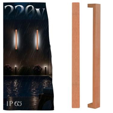 Imagem de Kit 2 Arandela de Parede Fixação Invisível 61CM Cor Natural Rústica Led Vedado Bivolt 6500K 3300K (220V Branco Frio)