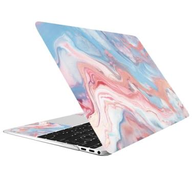 Imagem de CREATCABIN Adesivo de mármore para laptop 15 × 10,6 polegadas Netbook Laptop Skin adesivo universal reutilizável capa capa para notebook capa traseira do touch pad e tela LCD para proteger superfícies
