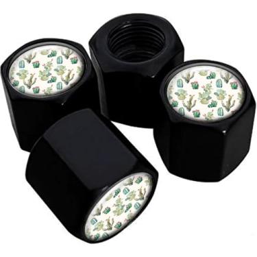 Imagem de Tampas de haste de válvula de pneu de metal, pacote com 4, tampas de haste de roda de carro, tampas de válvula de ar universais de alumínio para carros, caminhões, SUVs, bicicletas, motocicletas