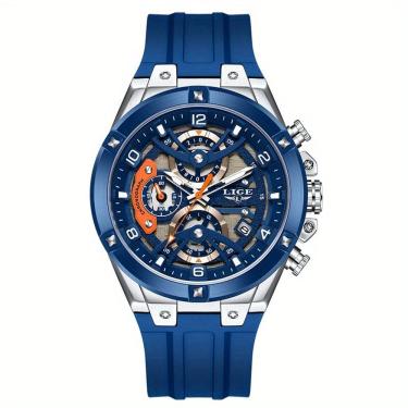 Imagem de Relógio Esportivo Masculino com Cronógrafo Movimento Quartzo Resistente até 3atm