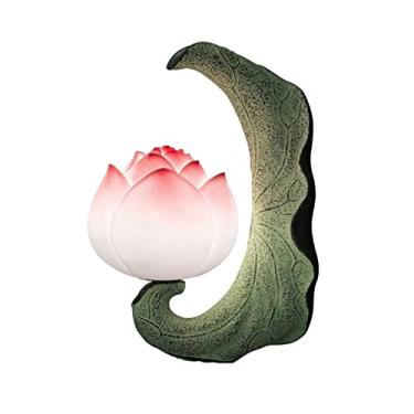 Imagem de ZzleoyuUUs-12 Lâmpada de parede decorativa de cabeceira, corredor, luminária de escada, lâmpada de parede em forma de lótus para corredor, corredor (rosa)