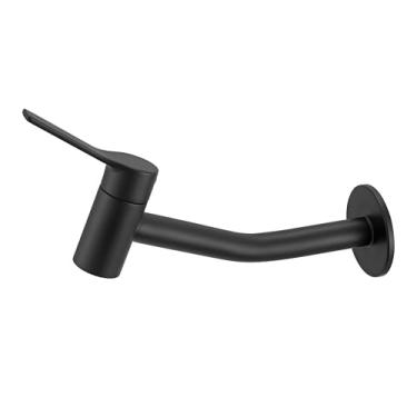 Imagem de Torneira para Lavatório de Parede com 1/4 de Volta 1182 Linha Australis Preto Fosco Meber