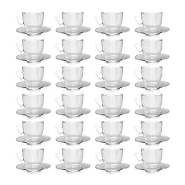 Imagem de Jogo 24 Xícaras Café C/ Pires 220mL Transparente Mesa Posta - TODO DIA